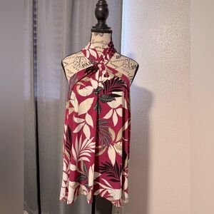 Beautiful palm print halter top by Lane Bryant